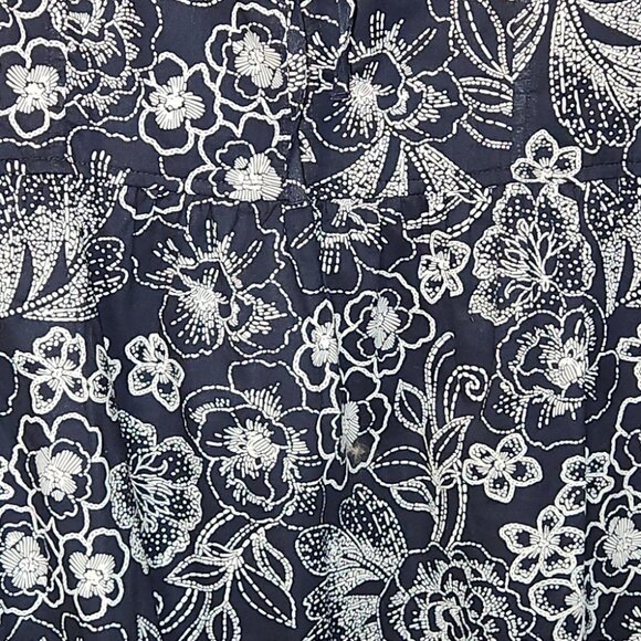 Blue Floral Dress Drop Waist - Picture 5 of 7